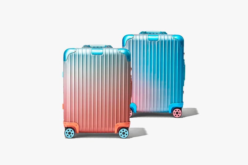 pink ombre suitcase