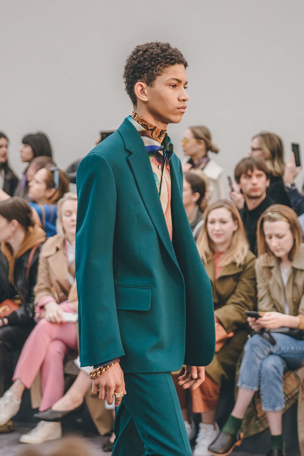 roberto cavalli fall winter 2019 fw19 runway show milan fashion week green suit