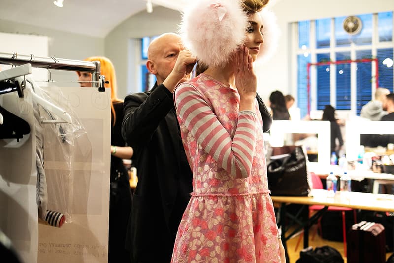 Backstage at Ryan Lo's Fall/Winter 2019 Show at London Fashion Week Stephen Jones Collaboration Behind The Scenes Runway Backstage Shots Exclusive LFW FW19