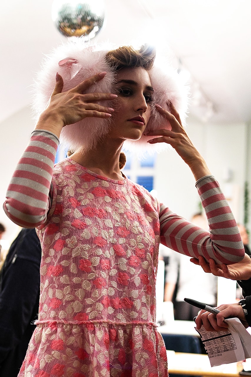 Backstage at Ryan Lo's Fall/Winter 2019 Show at London Fashion Week Stephen Jones Collaboration Behind The Scenes Runway Backstage Shots Exclusive LFW FW19