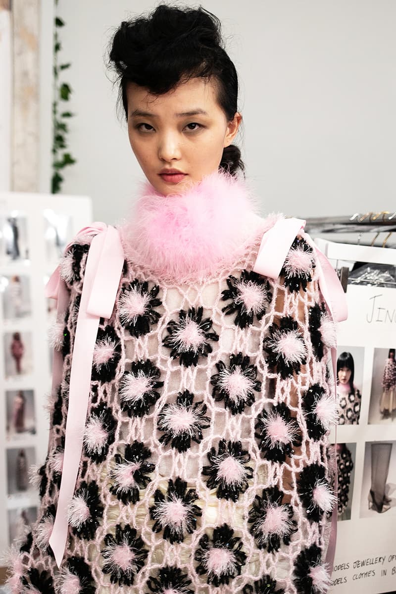 Backstage at Ryan Lo's Fall/Winter 2019 Show at London Fashion Week Stephen Jones Collaboration Behind The Scenes Runway Backstage Shots Exclusive LFW FW19