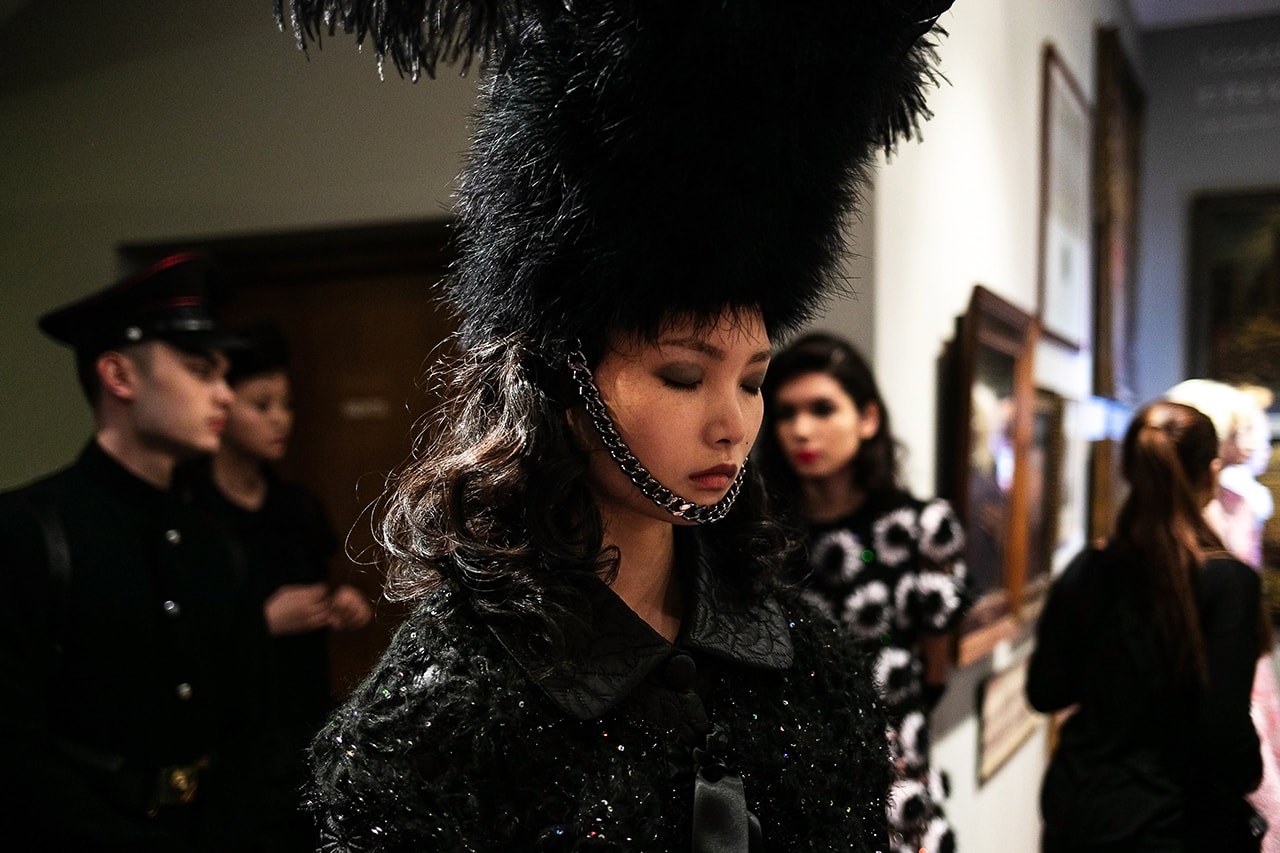 Backstage at Ryan Lo's Fall/Winter 2019 Show at London Fashion Week Stephen Jones Collaboration Behind The Scenes Runway Backstage Shots Exclusive LFW FW19