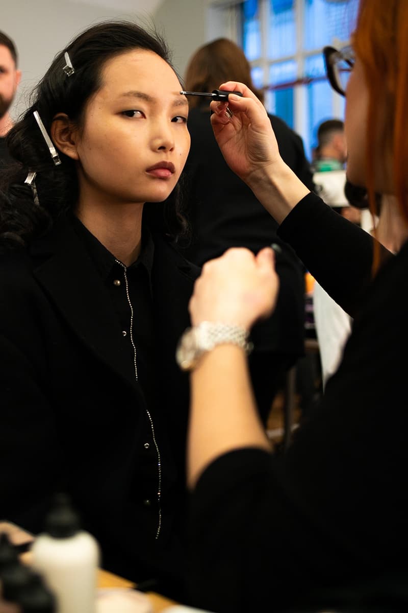 Backstage at Ryan Lo's Fall/Winter 2019 Show at London Fashion Week Stephen Jones Collaboration Behind The Scenes Runway Backstage Shots Exclusive LFW FW19