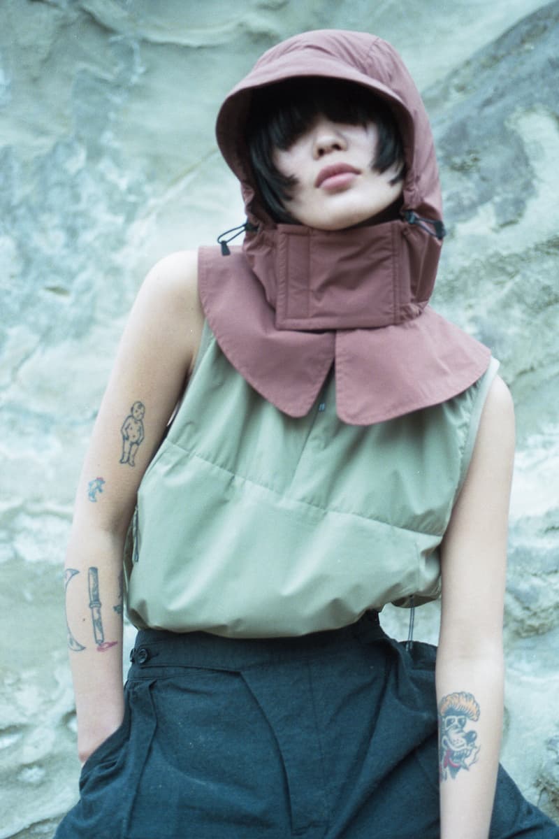 Snow Peak Fall Winter 2019 Collection Lookbook Hat Maroon Top Green