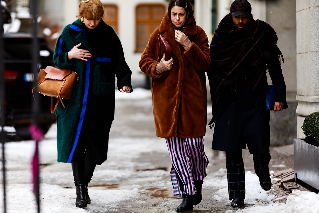 stockholm fashion week street style blogger influencer fur coat celine bag