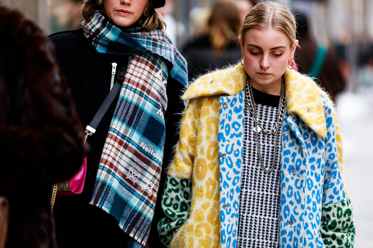 stockholm fashion week street style blogger influencer acne studios leopard coat scarf