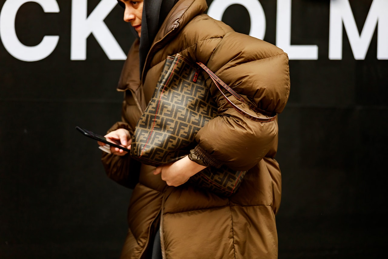 stockholm fashion week street style blogger influencer fendii bag puffer jacket