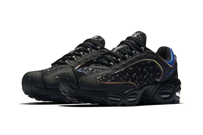 Supreme x Nike Air Max Tailwind 4 Release Info Sneaker Shoe Collaboration Swoosh Logo Branding Black Blue Red White Drop Date Teaser Official Images