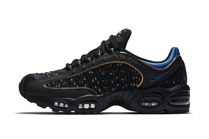 Supreme x Nike Air Max Tailwind 4 Release Info Sneaker Shoe Collaboration Swoosh Logo Branding Black Blue Red White Drop Date Teaser Official Images