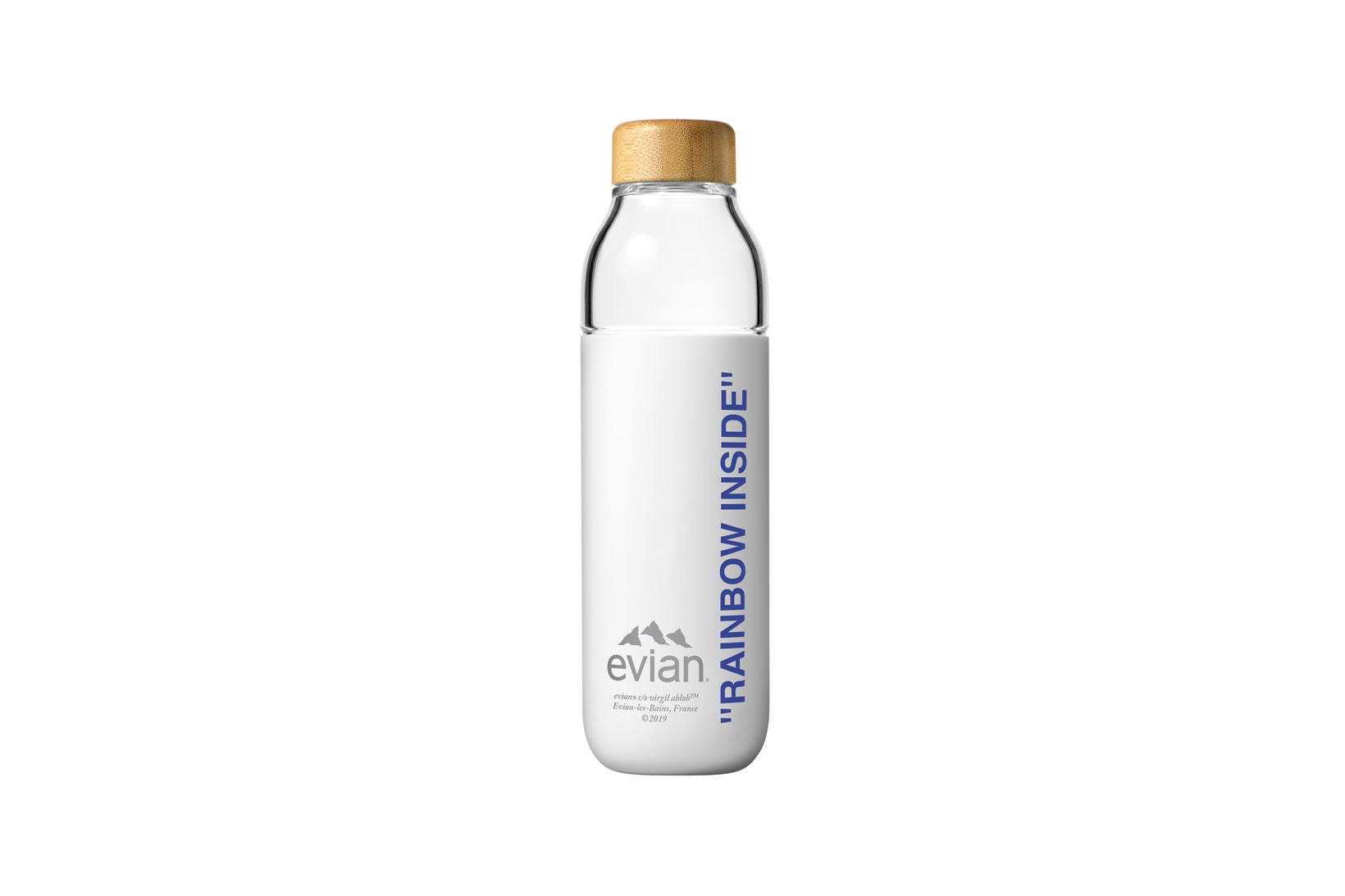Evian by Virgil Abloh One Drop Can Make a Rainbow Capsule Collection Soma Water Bottle Blue