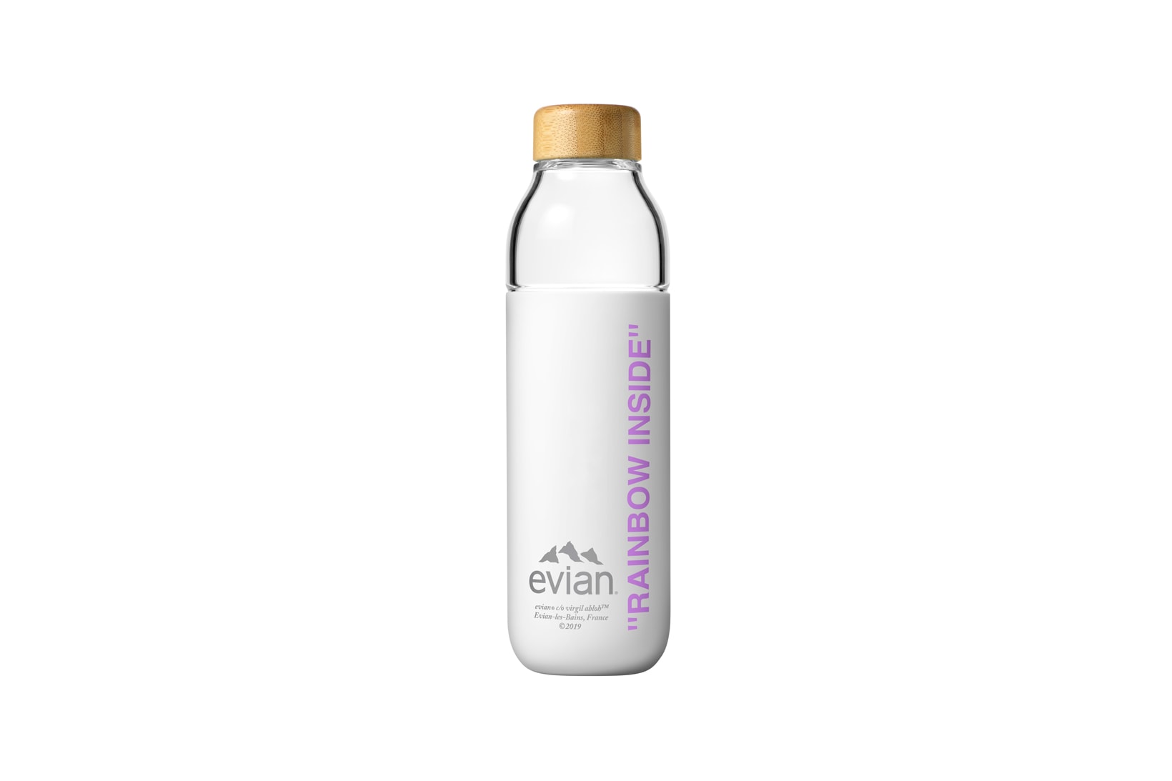 Evian by Virgil Abloh One Drop Can Make a Rainbow Capsule Collection Soma Water Bottle Purple
