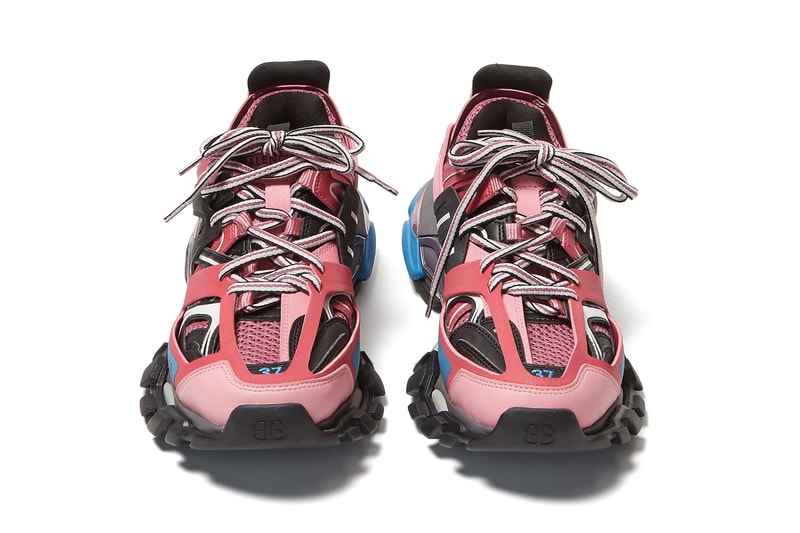 Balenciaga Track Sneaker in Pink and Blue Chunky Shoe Luxury Where to Buy Matchesfashion Sole