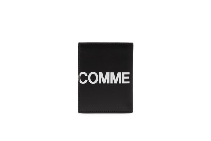 COMME des GARÇONS Red and Black Logo Wallets White Big Print Coin Pouch