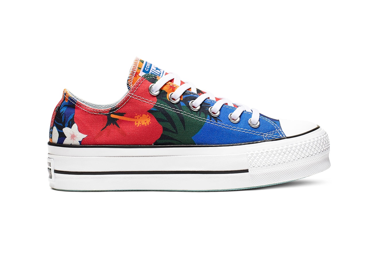 Converse Chuck Taylor All Star Lift Floral Platform Sneakers High Top Low Top Tropical Floral Print