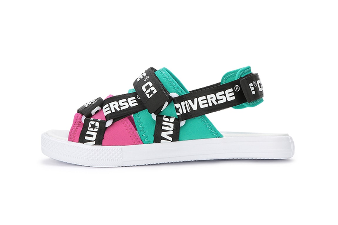 Converse Sandal Logotape Green Pink White