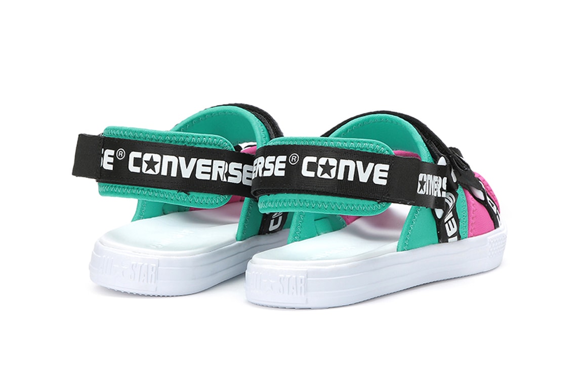 Converse Sandal Logotape Green Pink White