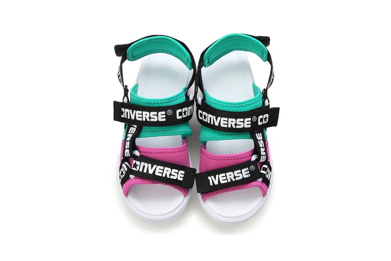 Converse Sandal Logotape Green Pink White