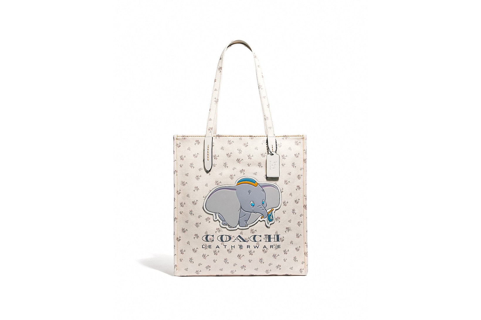 Disney x Coach Dumbo Collection Leather Tote White
