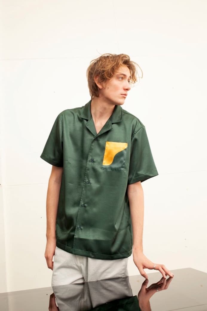 EXO Baekhyun Prive Drop Silk Shirt Green