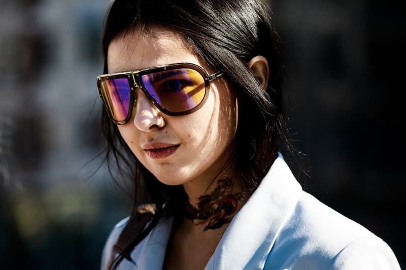 Fashion Week Street Style: Best Accessories Sunglasses Burberry Scarf Clips Ashley Williams Paris Milan New York London Fashion Week Month Streetsnaps