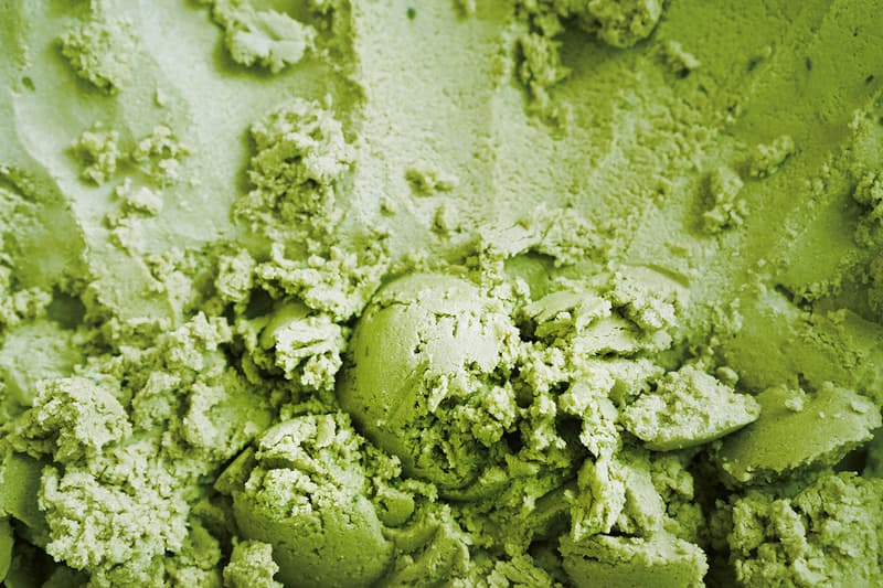 Matcha Ice Cream Green Tea Texture Dessert Food Japanese Japan