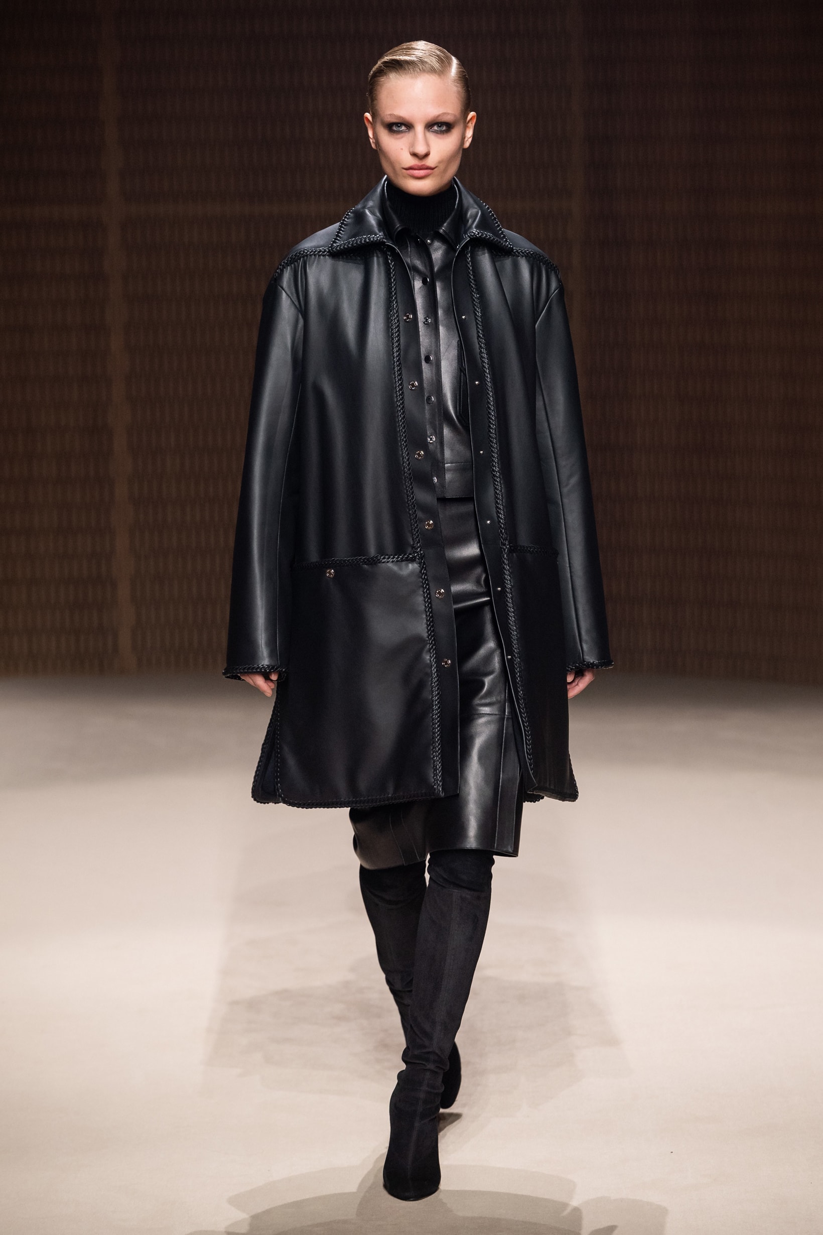 Hermes Fall Winter 2019 Paris Fashion Week Show Collection Jacket Top Pants Black