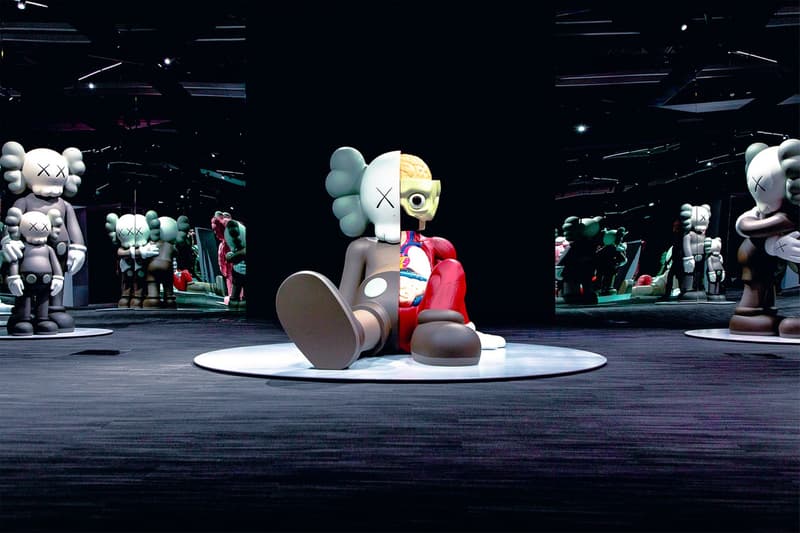 KAWS: ALONG THE WAY Hong Kong Exhibition Sculpture Grey Red Blue Yellow