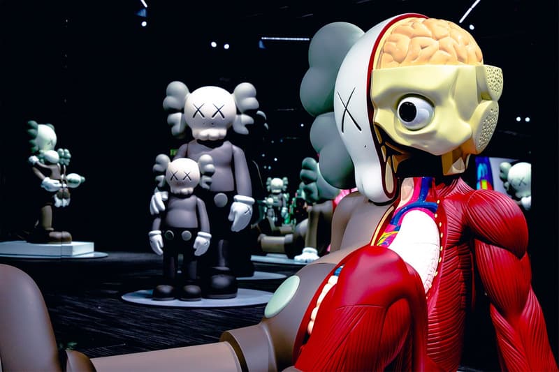 KAWS: ALONG THE WAY Hong Kong Exhibition Sculpture Grey Red Blue Yellow
