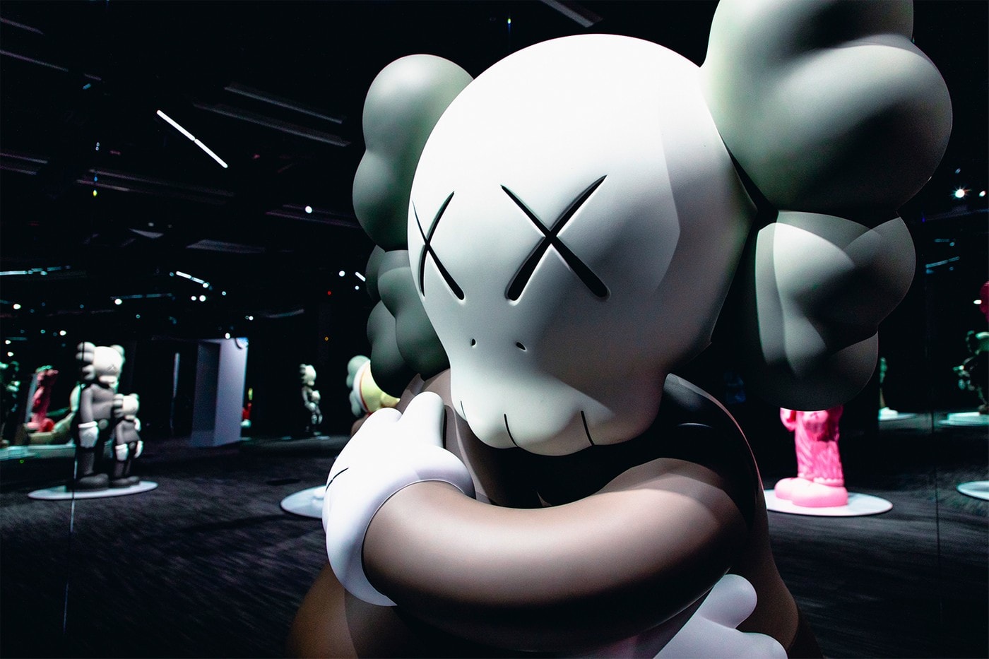 KAWS: ALONG THE WAY Hong Kong Companion Exhibition Sculpture Grey Cream Black
