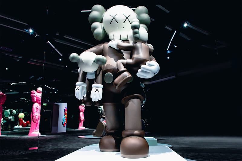 KAWS: ALONG THE WAY Hong Kong Exhibition Companion Sculpture Grey Cream Black