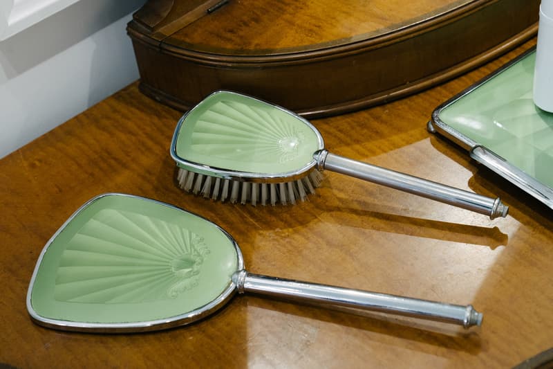 KITH x Estee Lauder Store Office Space New York Brushes Green Silver