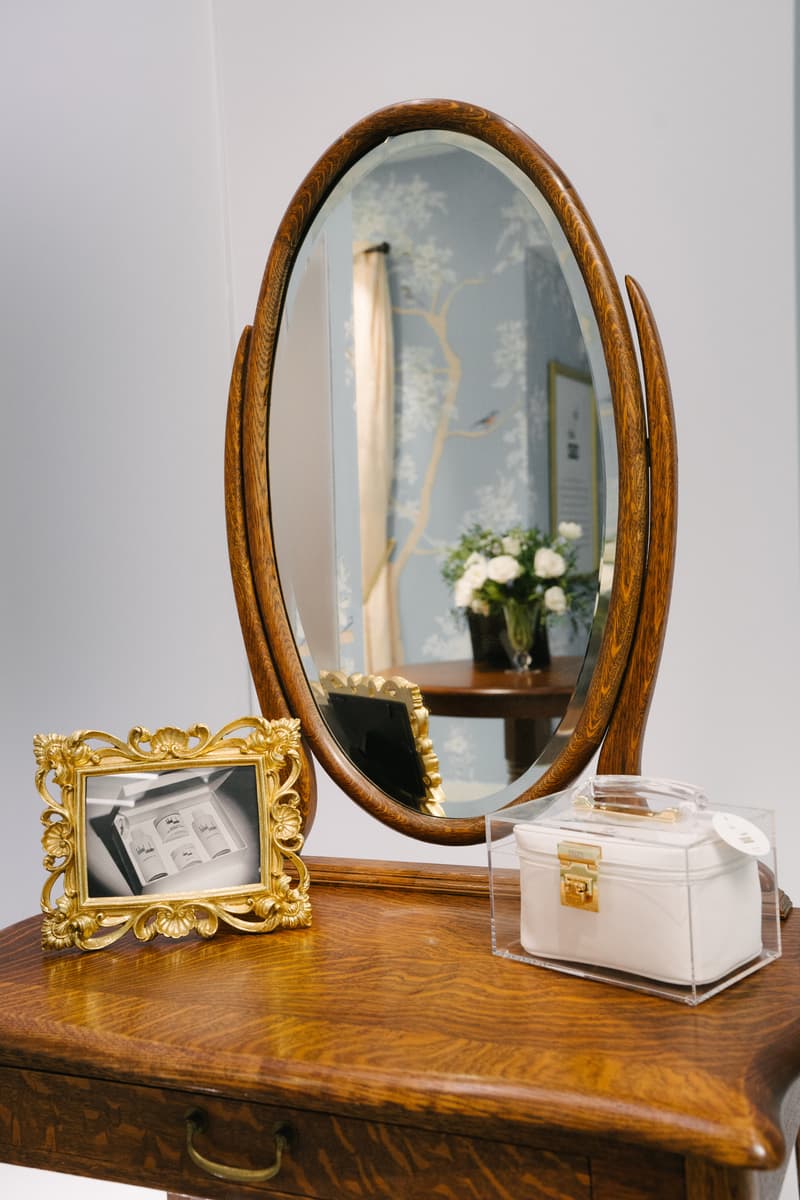 KITH x Estee Lauder Store Office Space New York Mirror Furniture Brown