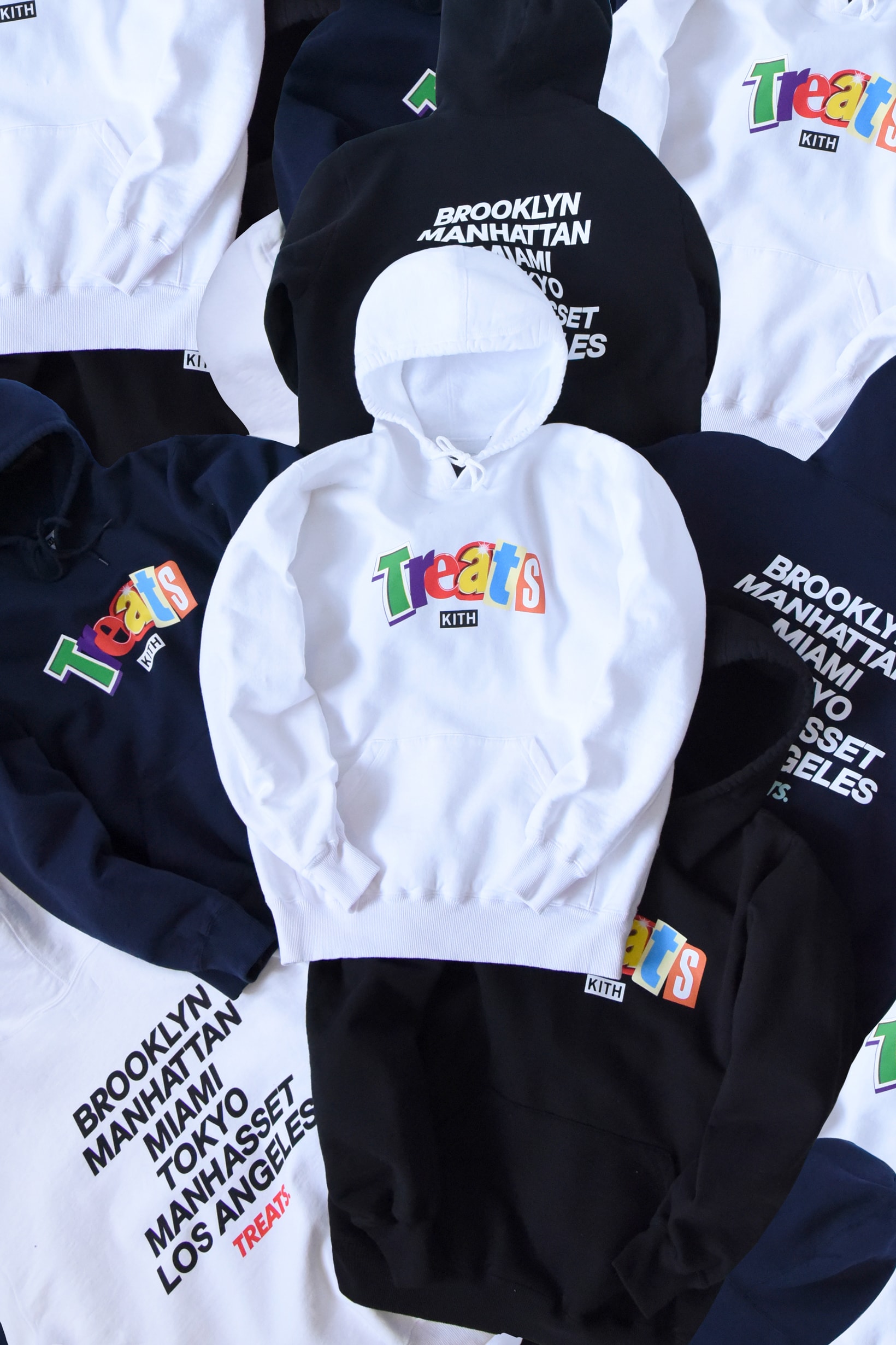 KITH Treats National Cereal Day 2019 Ransom Collection Hoodies Navy White Black
