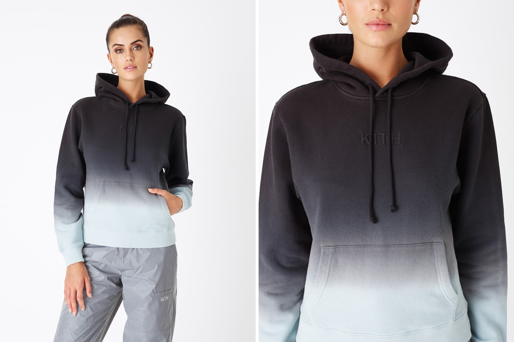 KITH Women Positive Energy Spring 2019 Collection Hoodie Black Grey Blue
