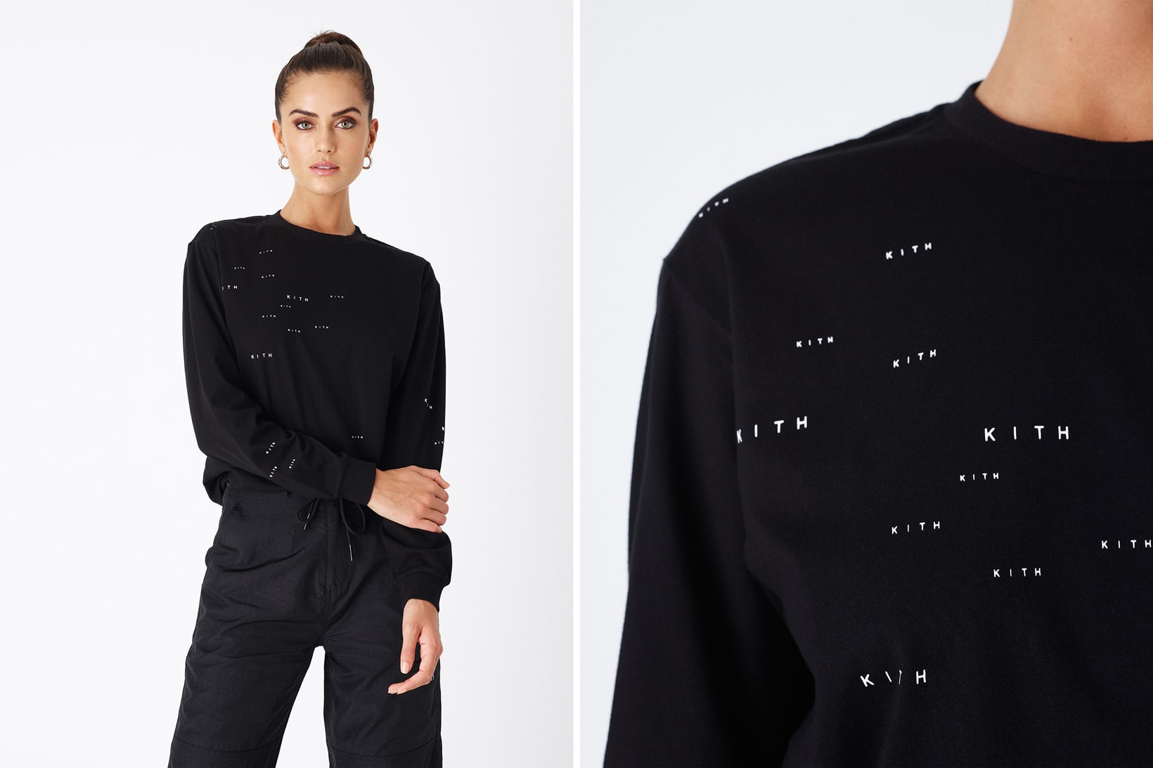 KITH Women Positive Energy Spring 2019 Collection Long Sleeved T-shirt Black