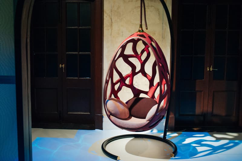 Louis Vuitton Objets Nomades Hong Kong Exhibit Chair Red Brown