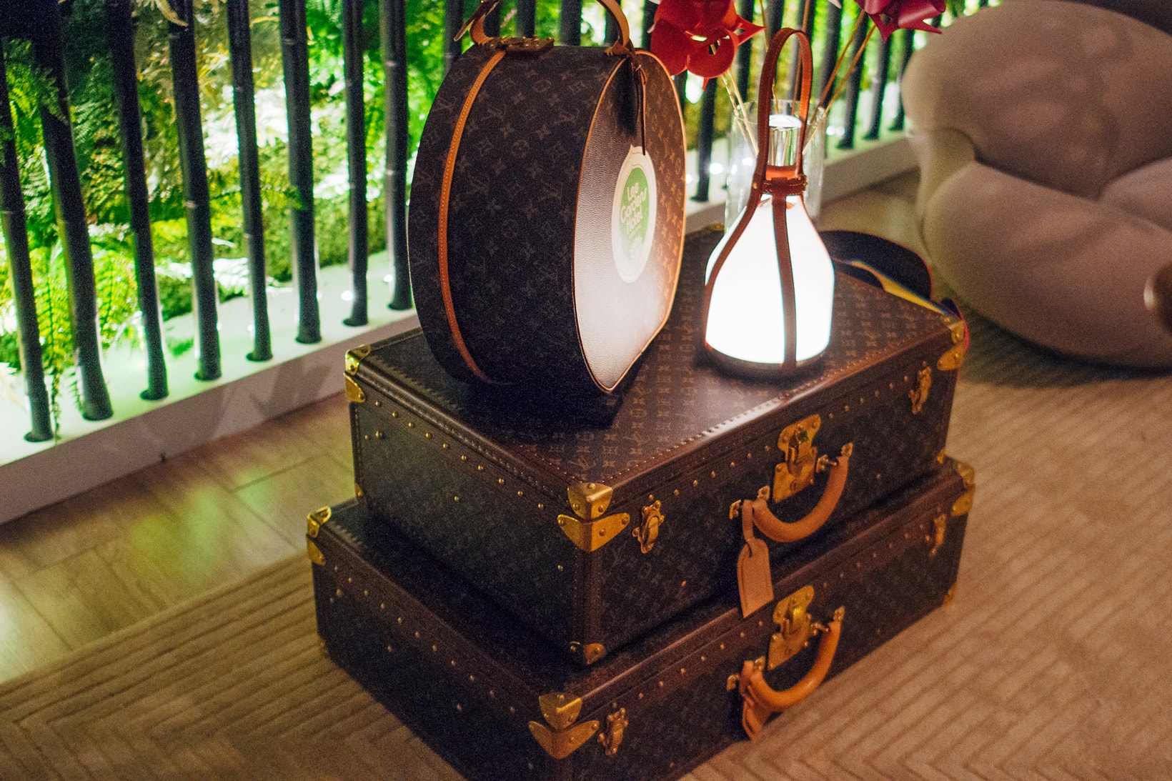 Louis Vuitton Objets Nomades Hong Kong Exhibit Cases Brown Gold