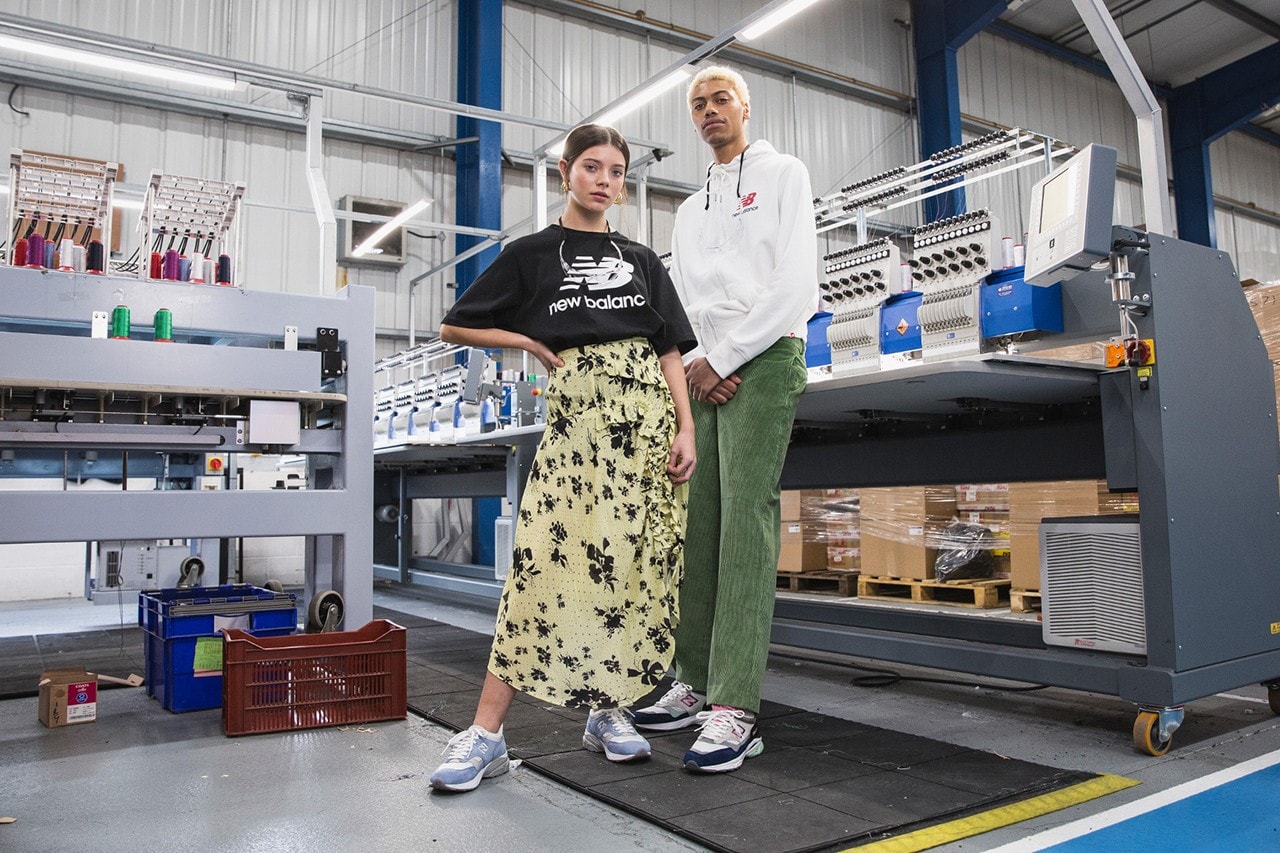 New Balance Made in UK Spring Summer 2019 Collection 1500.9 Sneaker Blue Skirt Yellow Shirt Black