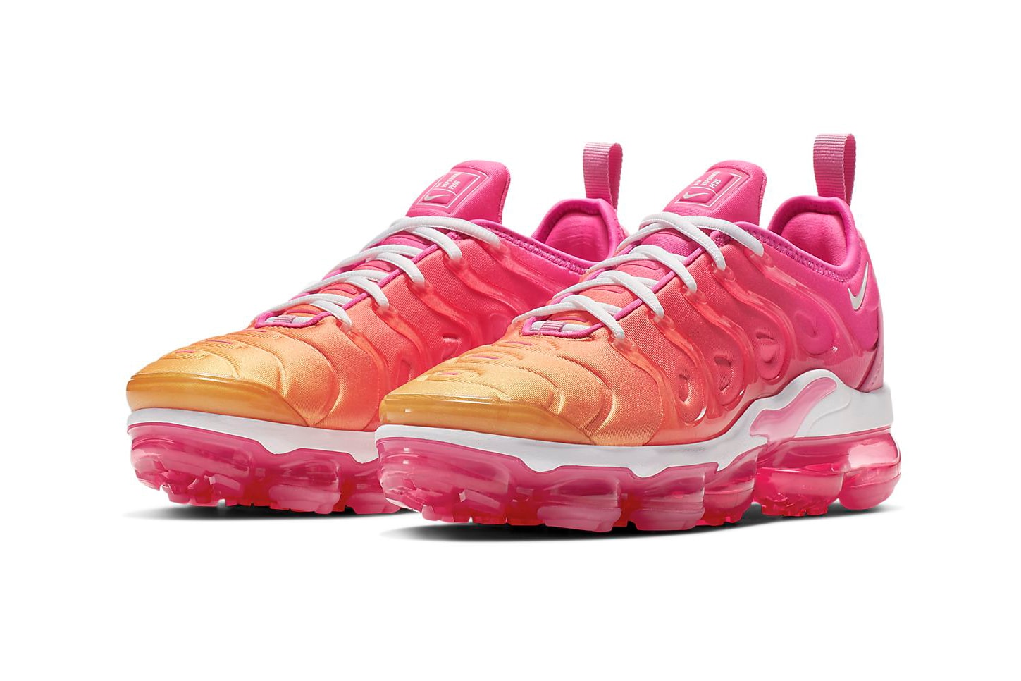 Nike Air VaporMax Plus Ombré Hot Pink Laser Fuchsia University Gold Yellow Gradient Sneakers
