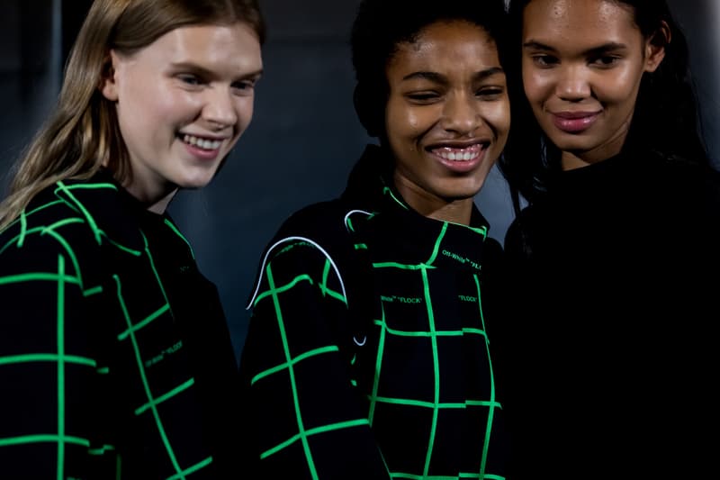 Backstage at Off-White™ Fall/Winter 2019 Show The Creative Come Up Virgil Abloh Bella Hadid Gigi Hadid Karlie Kloss Adut Akech Collection Presentation Beauty 