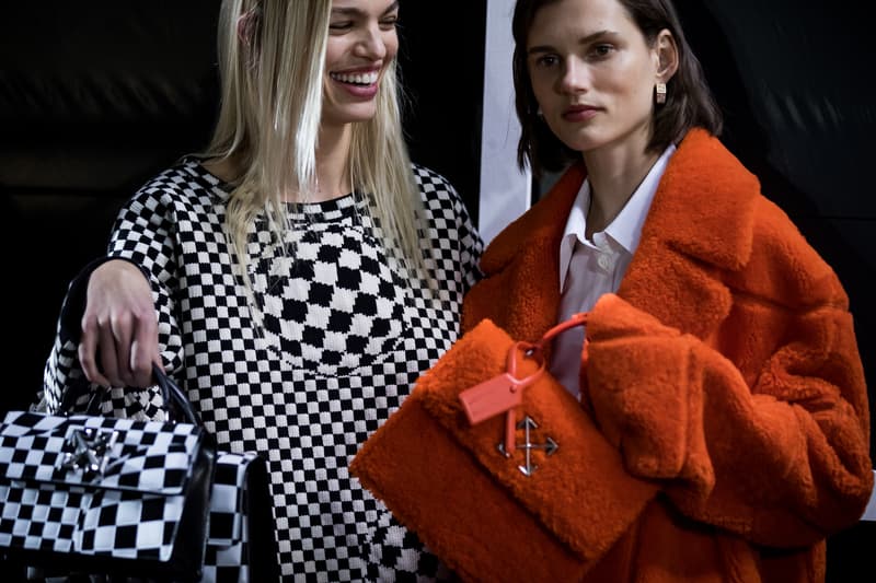 Backstage at Off-White™ Fall/Winter 2019 Show The Creative Come Up Virgil Abloh Bella Hadid Gigi Hadid Karlie Kloss Adut Akech Collection Presentation Beauty 