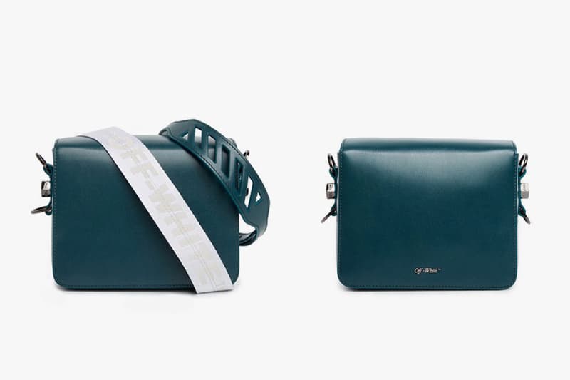 Off White Gente Roma Green Binder Clip Bag