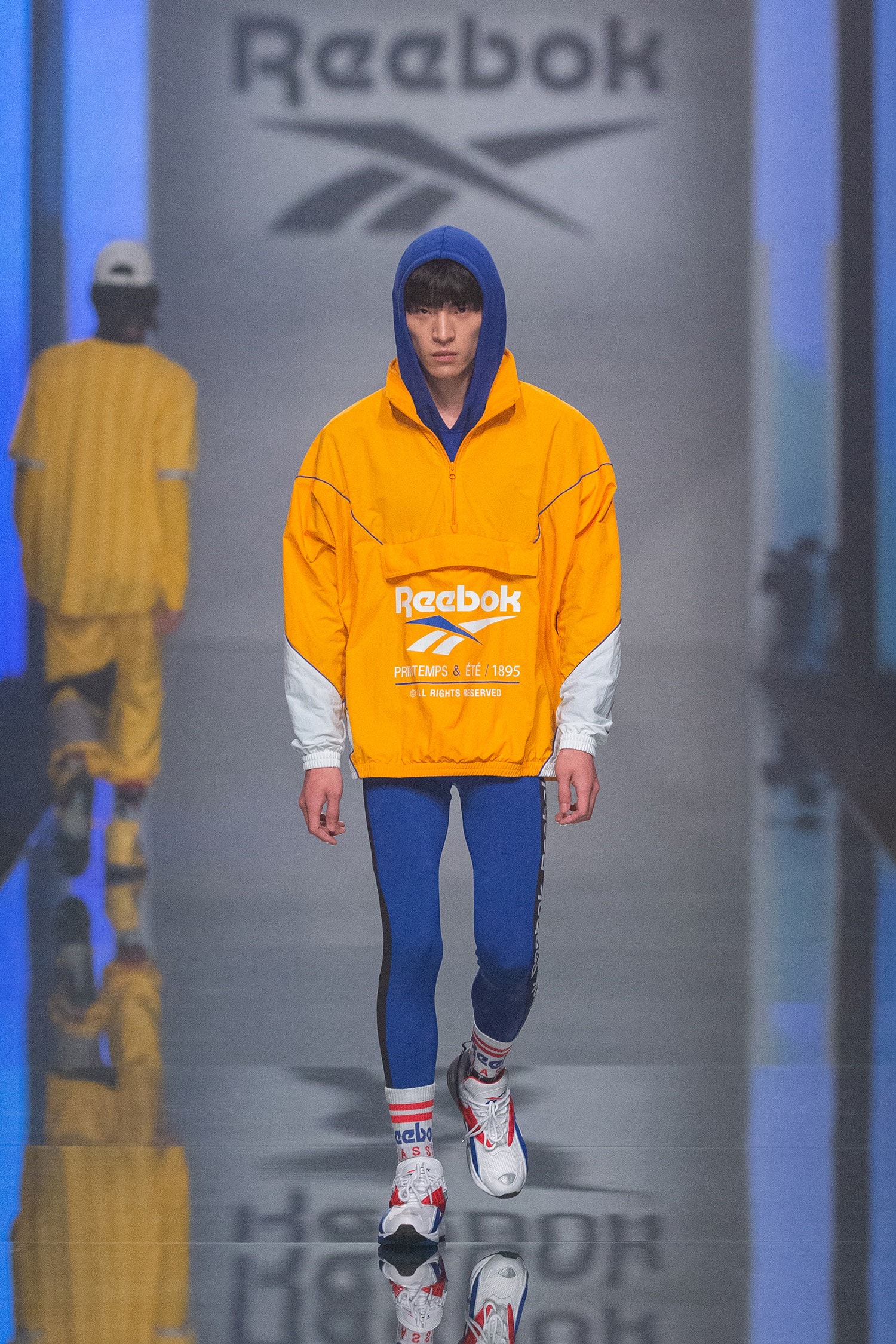 Reebok Fall Winter 2019 Shanghai Fashion Week Show Collection Jacket Yellow Pants Blue