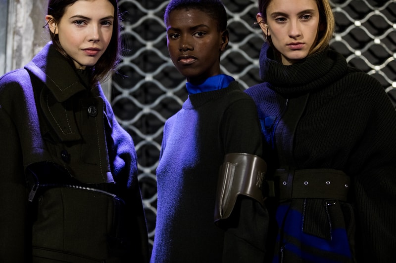 Backstage at Sacai FW19 at Paris Fashion Week Chitose Abe Kaia Gerber Binx Walton Fall Winter 2019 Behind The Scenes