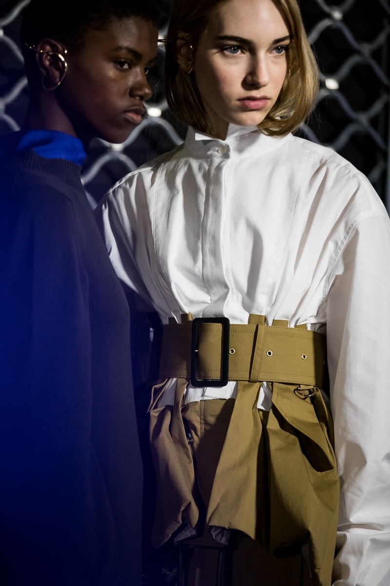 Backstage at Sacai FW19 at Paris Fashion Week Chitose Abe Kaia Gerber Binx Walton Fall Winter 2019 Behind The Scenes