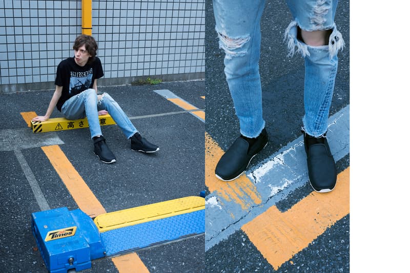 SUICOKE Spring Summer 2019 Lookbook Shoes T-shirt Black Pants Blue