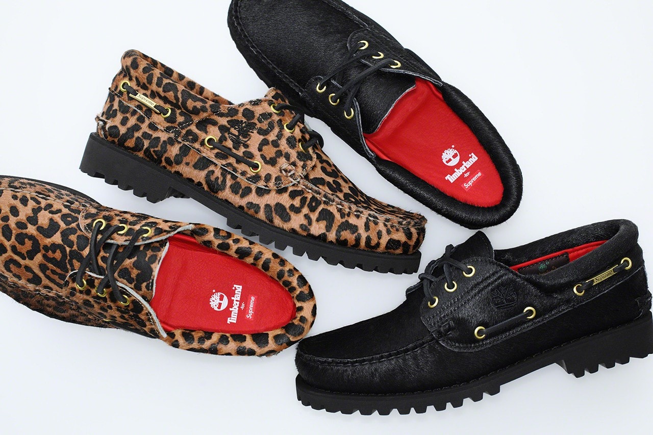 Supreme x Timberland 2019 3-Eye Classic Lug Shoe Leopard Black