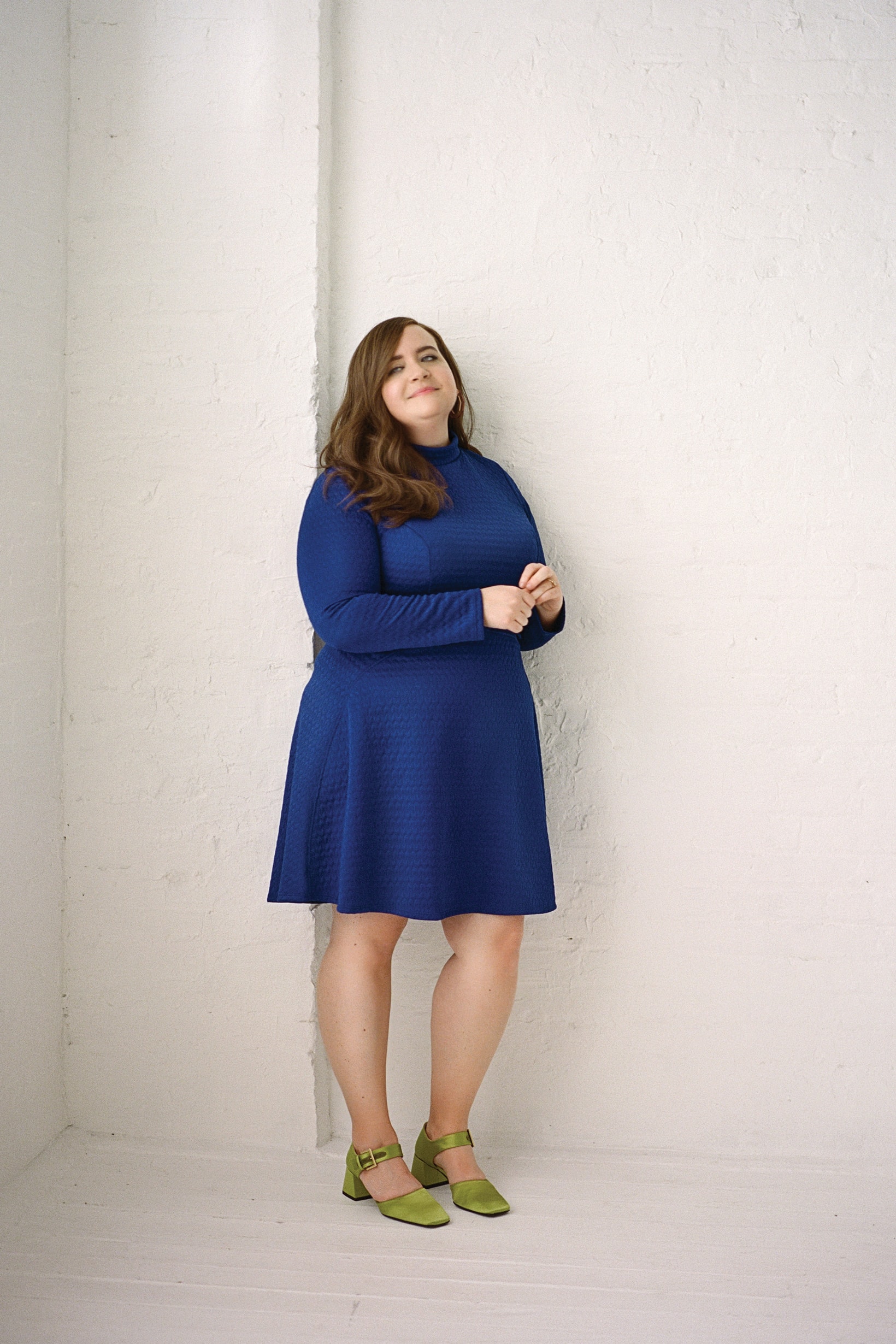 The Wing Spring 2019 Issue 3 No Man's Land Aidy Bryant Dress Blue Shoes Green