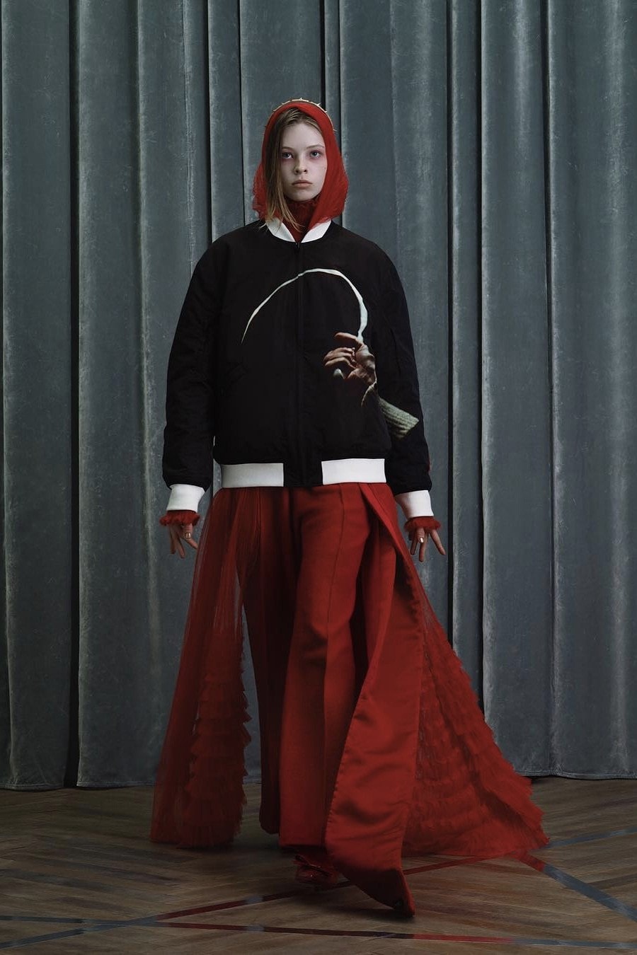 UNDERCOVER Fall Winter 2019 Collection Sweater Black Trousers Red