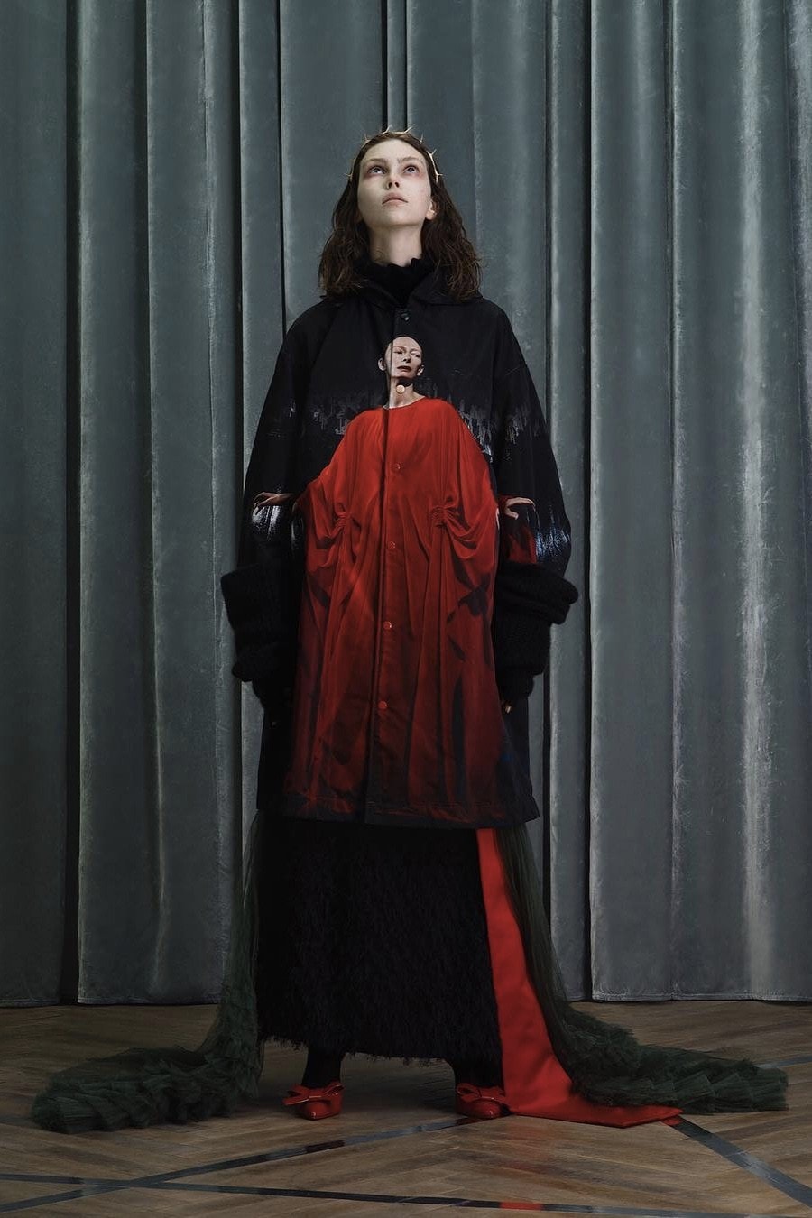 UNDERCOVER Fall Winter 2019 Collection Sweater Dress Black Red